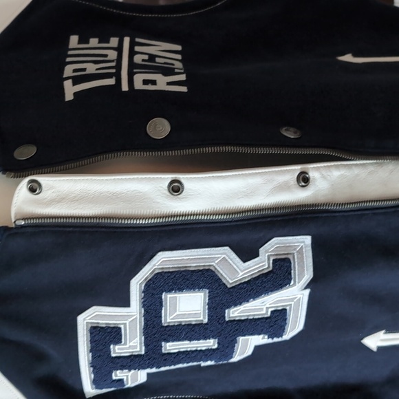 True Religion Black/ White Varsity Bomber Jacket Vest,Size 2XL. - Picture 9 of 16